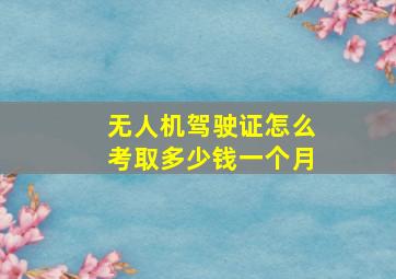 无人机驾驶证怎么考取多少钱一个月