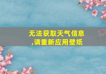 无法获取天气信息,请重新应用壁纸