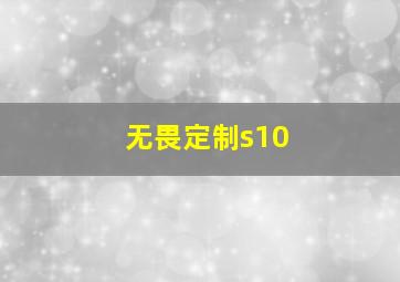 无畏定制s10