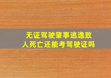 无证驾驶肇事逃逸致人死亡还能考驾驶证吗