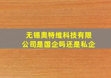 无锡奥特维科技有限公司是国企吗还是私企