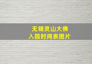 无锡灵山大佛入园时间表图片