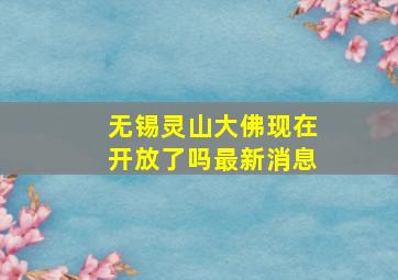 无锡灵山大佛现在开放了吗最新消息