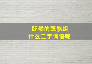 既然的既能组什么二字词语呢