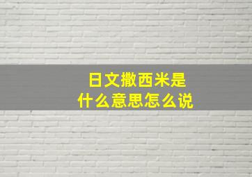 日文撒西米是什么意思怎么说