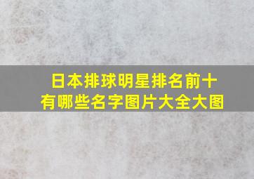 日本排球明星排名前十有哪些名字图片大全大图