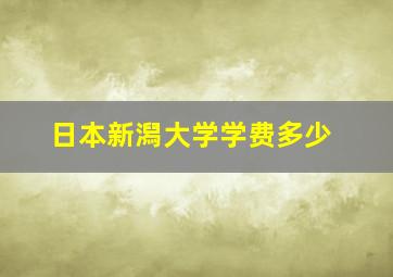 日本新潟大学学费多少