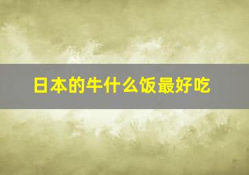 日本的牛什么饭最好吃