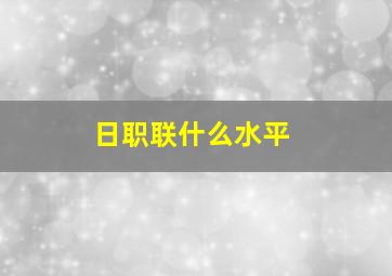 日职联什么水平