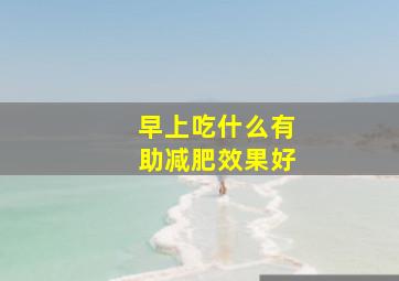 早上吃什么有助减肥效果好