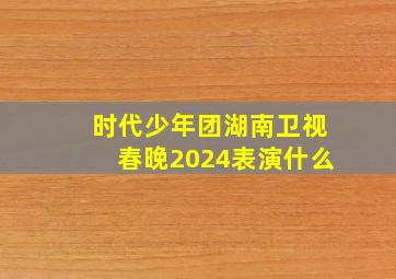 时代少年团湖南卫视春晚2024表演什么