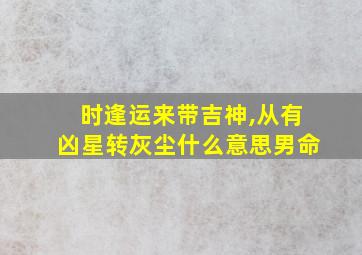 时逢运来带吉神,从有凶星转灰尘什么意思男命