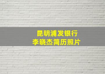 昆明浦发银行李晓杰简历照片