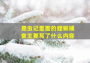 昆虫记里面的螳螂捕食主要写了什么内容