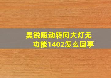 昊锐随动转向大灯无功能1402怎么回事