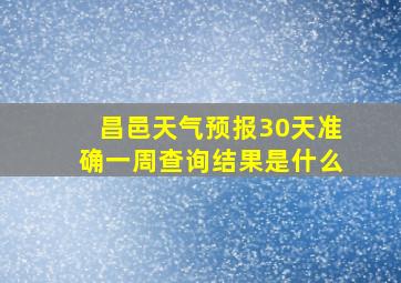 昌邑天气预报30天准确一周查询结果是什么