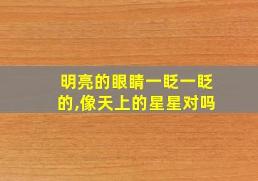 明亮的眼睛一眨一眨的,像天上的星星对吗