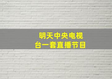 明天中央电视台一套直播节目