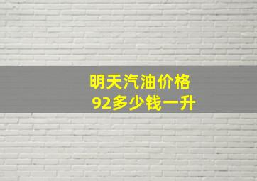 明天汽油价格92多少钱一升