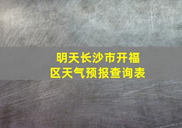 明天长沙市开福区天气预报查询表