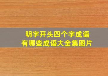 明字开头四个字成语有哪些成语大全集图片