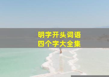 明字开头词语四个字大全集