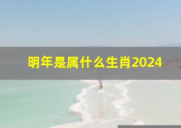 明年是属什么生肖2024