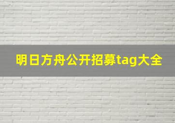 明日方舟公开招募tag大全