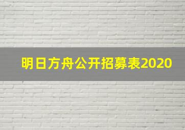 明日方舟公开招募表2020