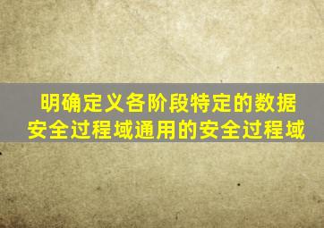 明确定义各阶段特定的数据安全过程域通用的安全过程域