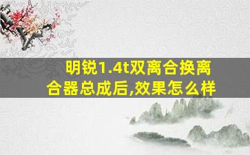 明锐1.4t双离合换离合器总成后,效果怎么样