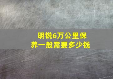 明锐6万公里保养一般需要多少钱