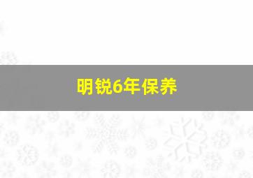 明锐6年保养