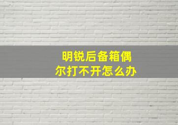 明锐后备箱偶尔打不开怎么办