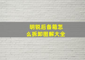 明锐后备箱怎么拆卸图解大全