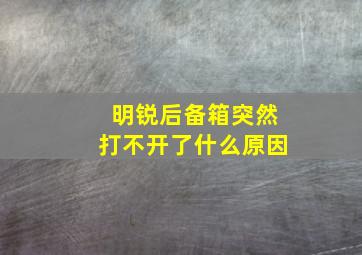 明锐后备箱突然打不开了什么原因