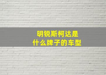 明锐斯柯达是什么牌子的车型