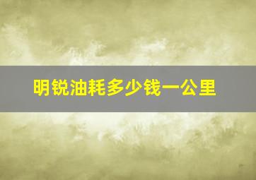 明锐油耗多少钱一公里