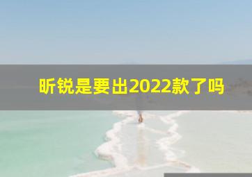 昕锐是要出2022款了吗