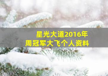 星光大道2016年周冠军大飞个人资料