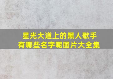 星光大道上的黑人歌手有哪些名字呢图片大全集