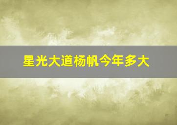 星光大道杨帆今年多大