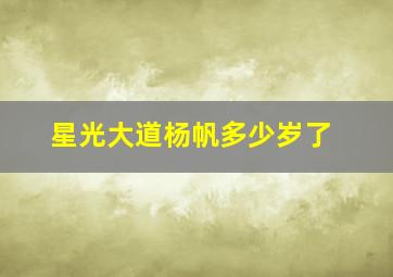 星光大道杨帆多少岁了