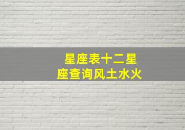 星座表十二星座查询风土水火