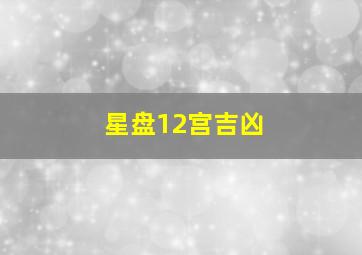 星盘12宫吉凶