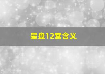 星盘12宫含义