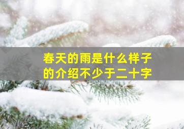 春天的雨是什么样子的介绍不少于二十字