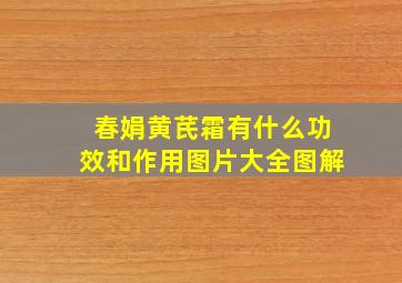 春娟黄芪霜有什么功效和作用图片大全图解