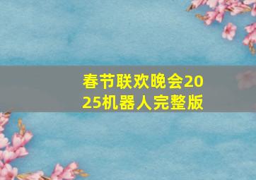 春节联欢晚会2025机器人完整版