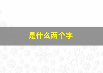 是什么两个字